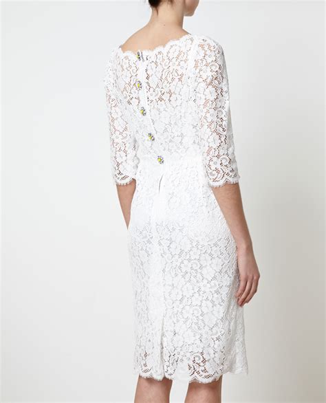 dolce gabbana white cotton lace empire dress|dolce and gabbana dresses polyvore.